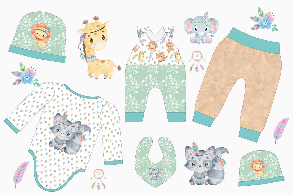 Baby Set 2.0 –  BOHO ANIMALS GREEN