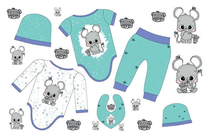 Baby Set – Mäuseliebe mint